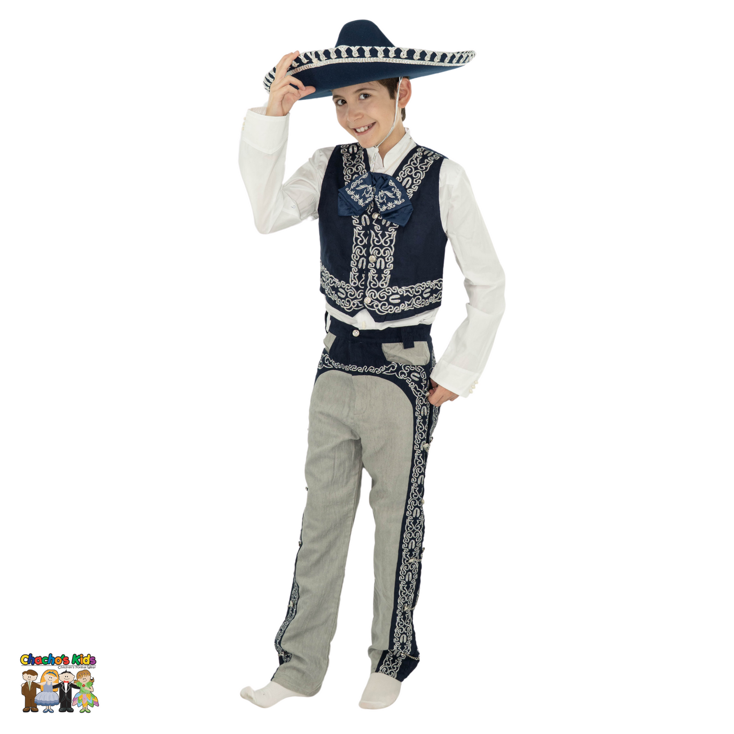 Charro Suit (6-Piece) Navy/Gray