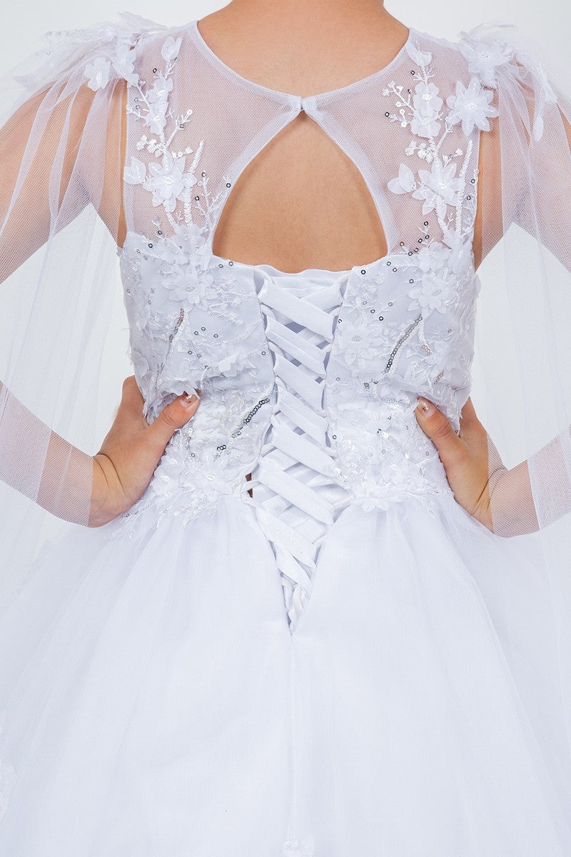 First Communion White Dress (5126)-Girls-Chacho's Kids