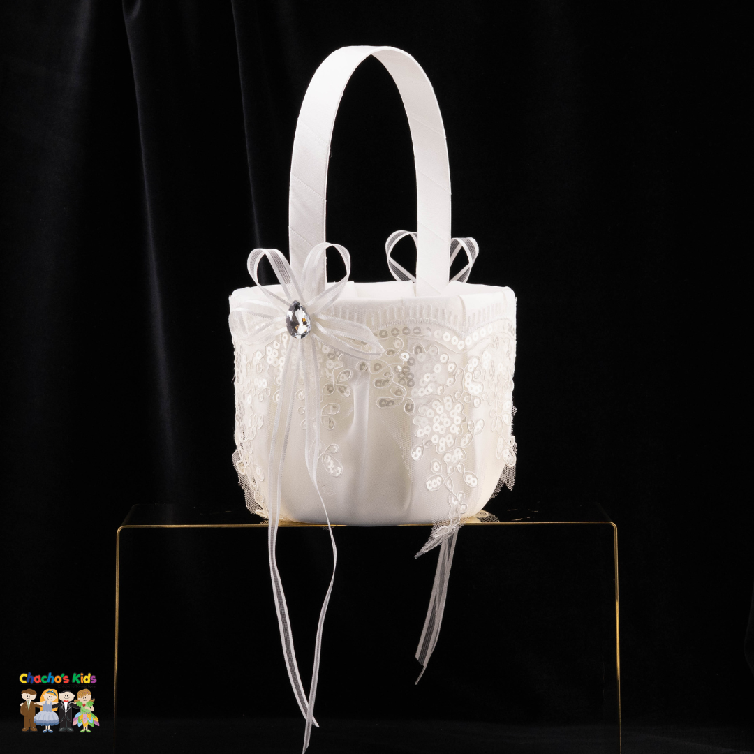 Wedding-Ivory Flower Girl Basket-506-Girls-Chacho's Kids