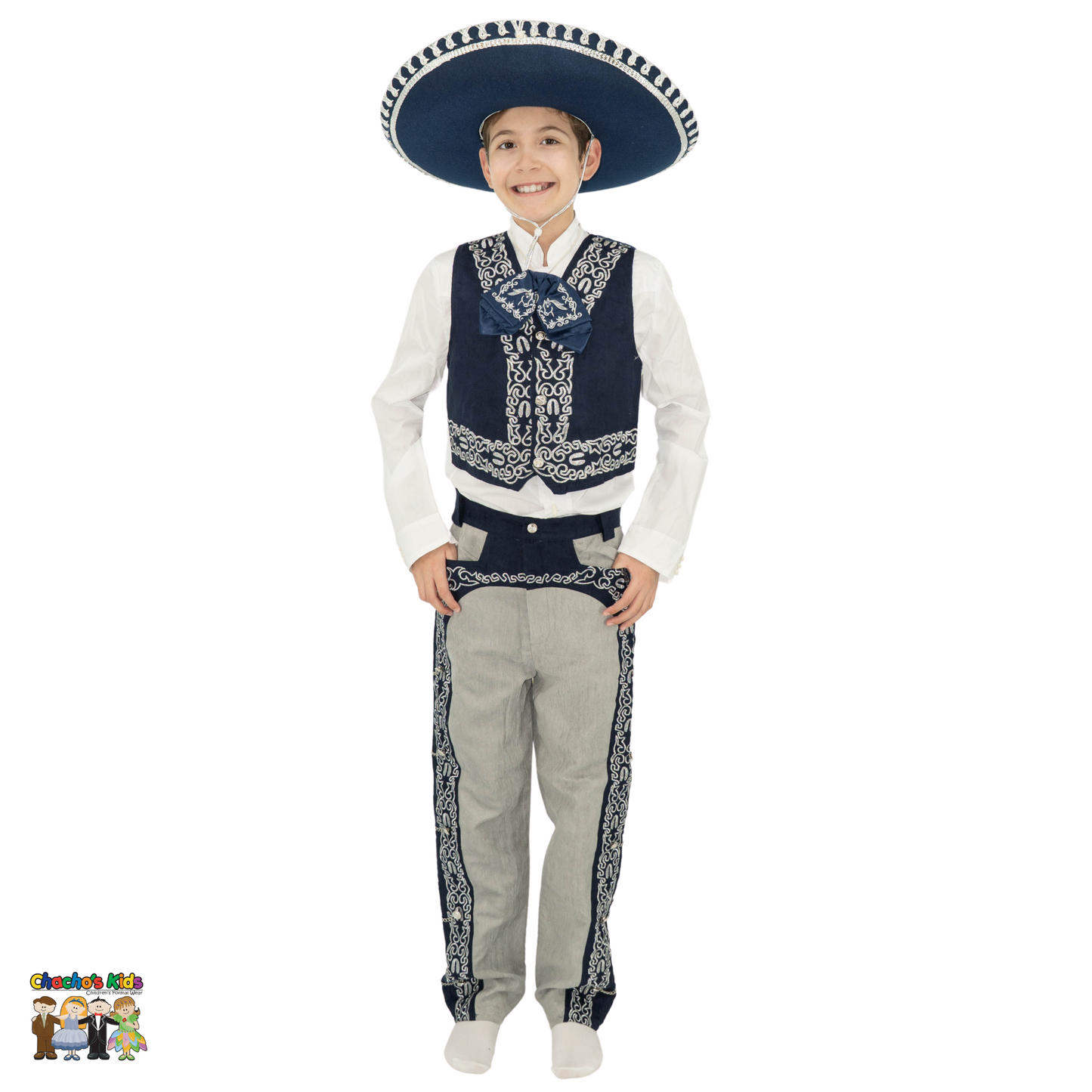 Charro Suit (6-Piece) Navy/Gray