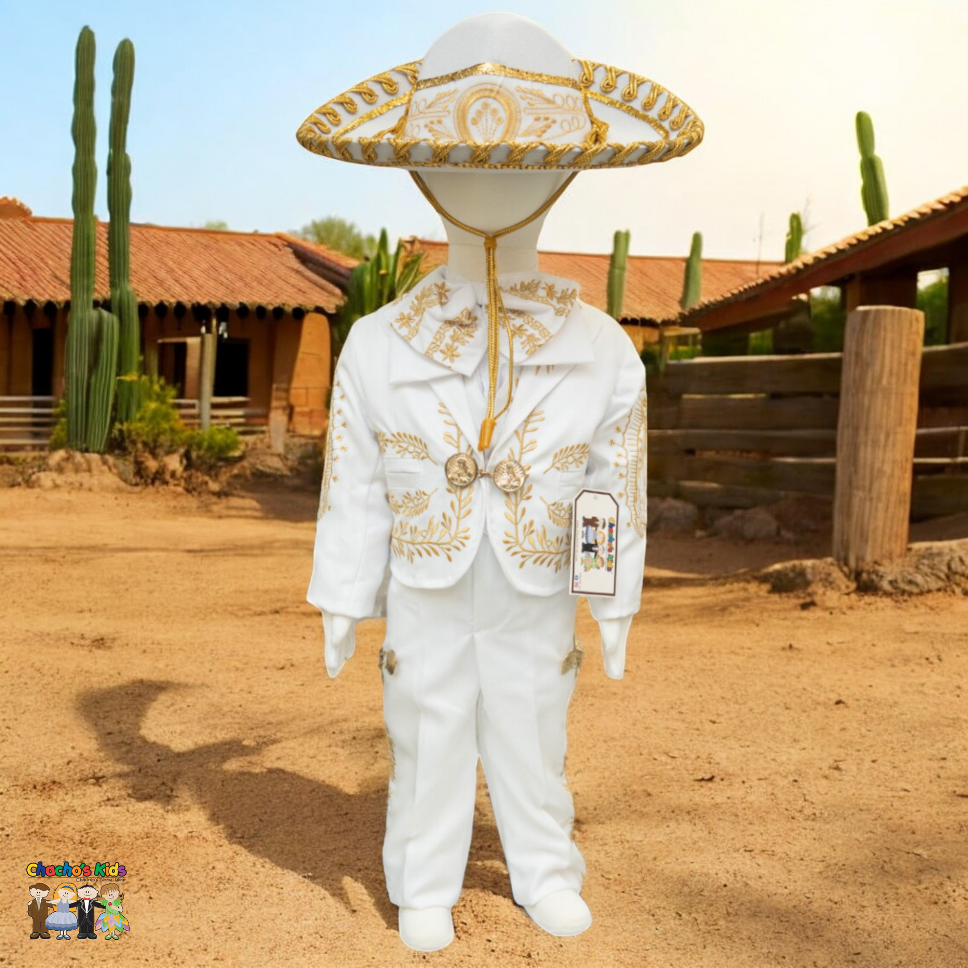 Charro Baptism (6-Piece) (White/Virgin/Gold)-Boys-Chacho's Kids