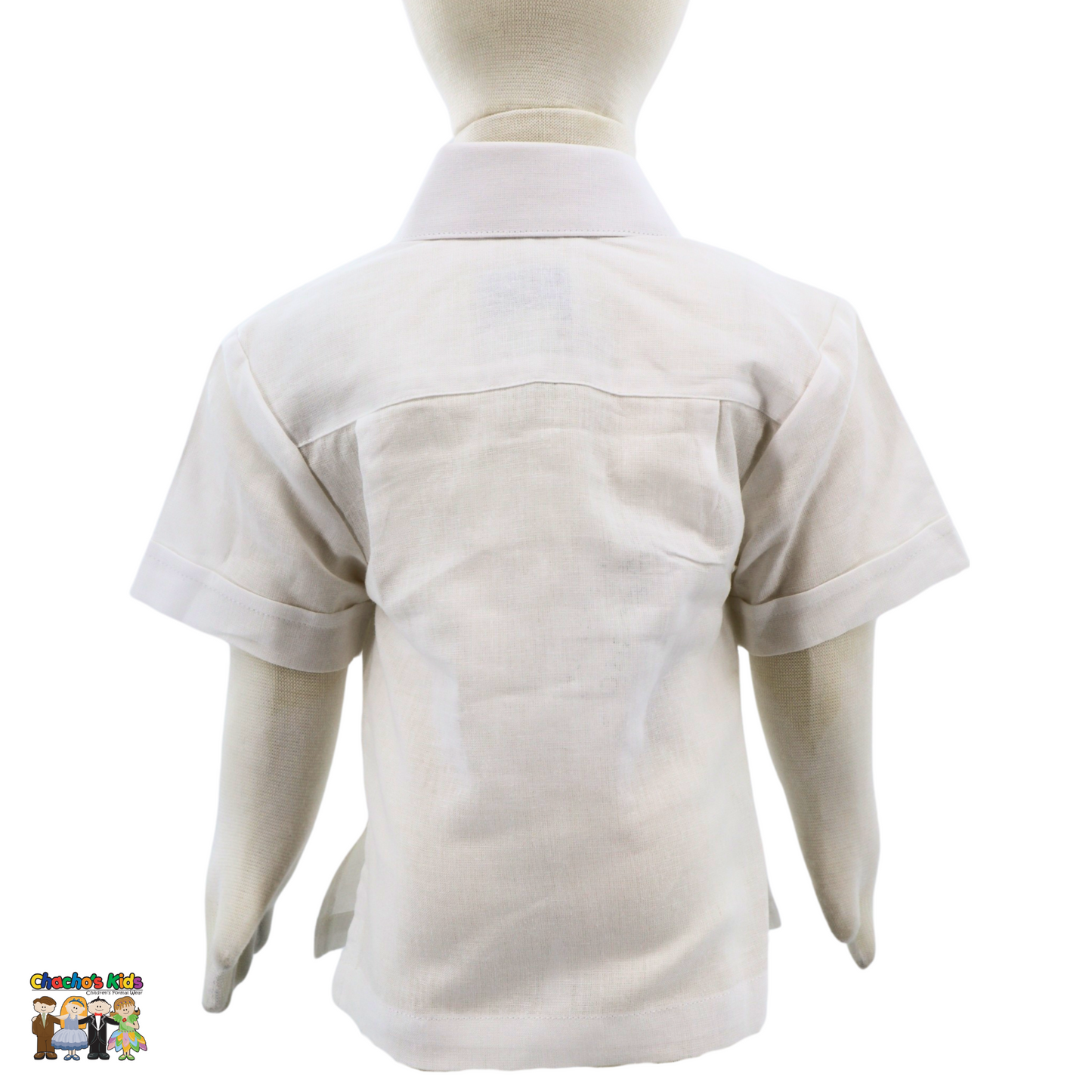 Boys Linen Guayabera Set (White)