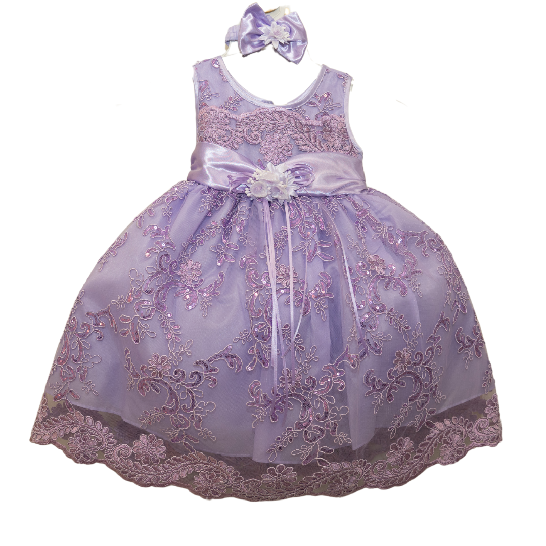 Baby Party/Flower Girl Dress (D1560)-Girls-Lilac-S-Chacho's Kids