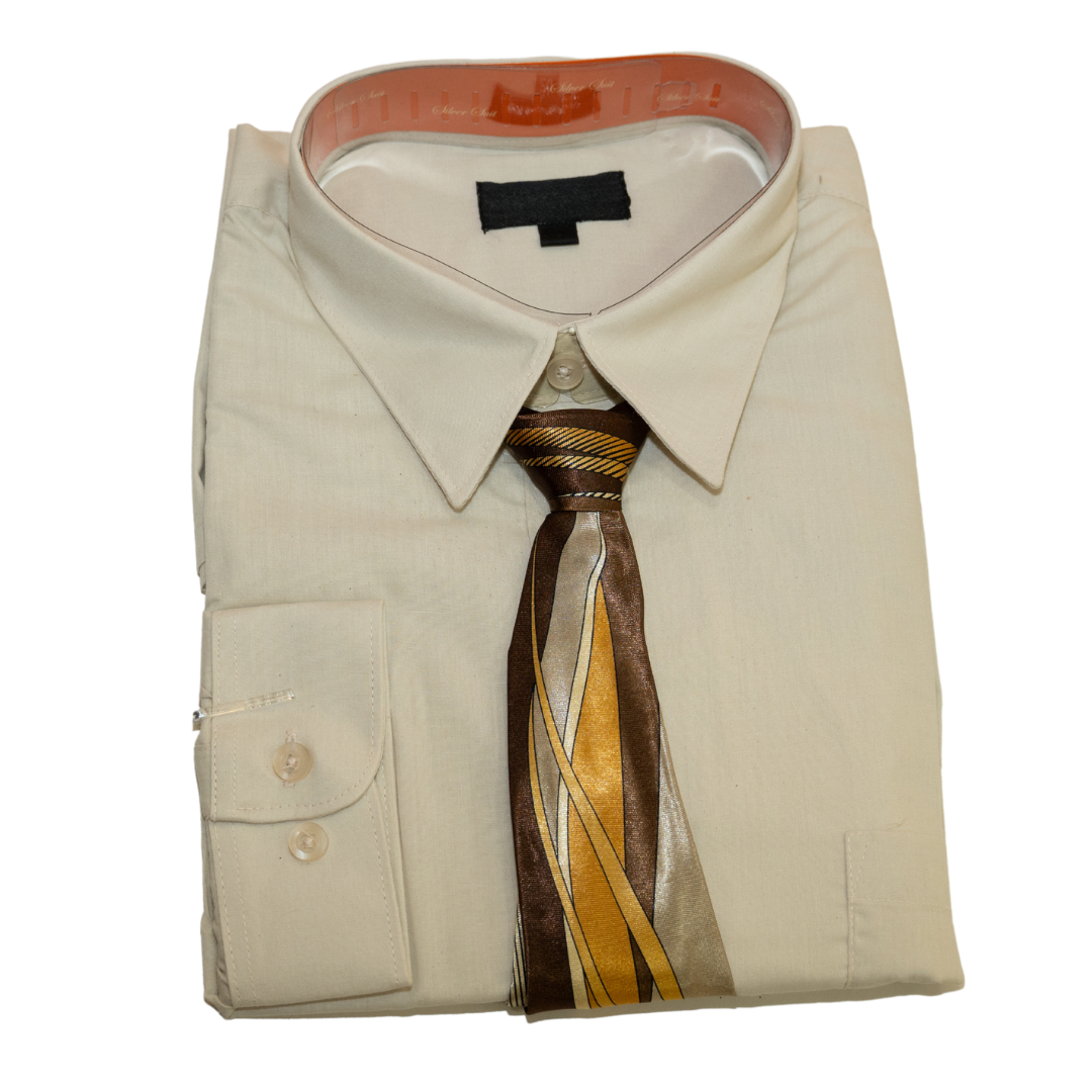Taupe-VB-Boys-12M-Dress Shirts-Chacho’s Kids