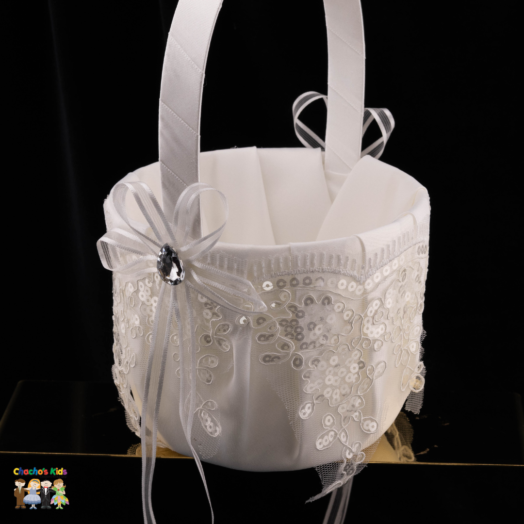 Wedding-Ivory Flower Girl Basket-506-Girls-Chacho's Kids