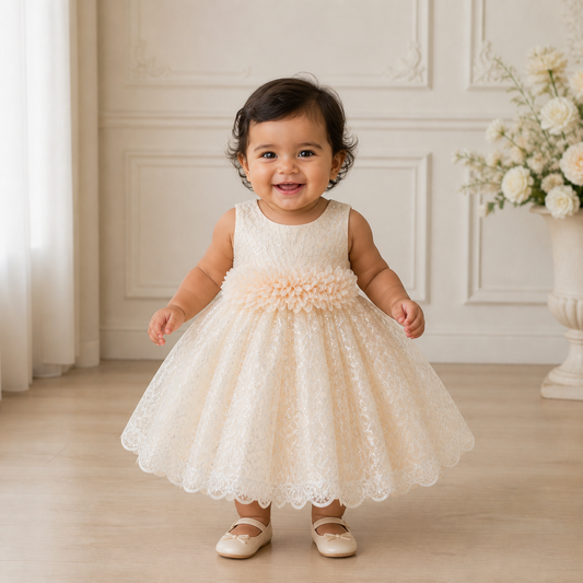 Baby Sparkle Floral Flower Girl Dress