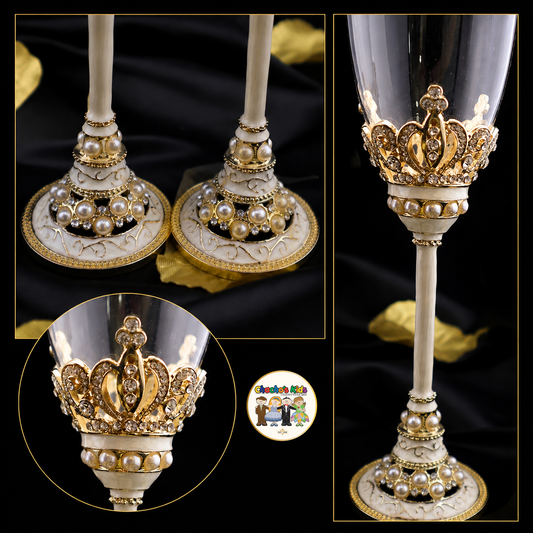 Wedding Flutes Set-Gold-803