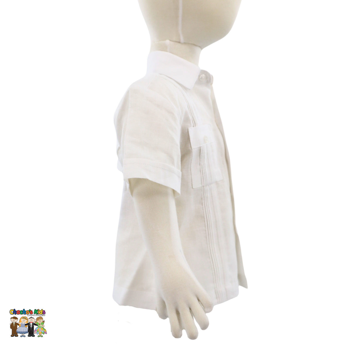 Boys Linen Guayabera Set (White)
