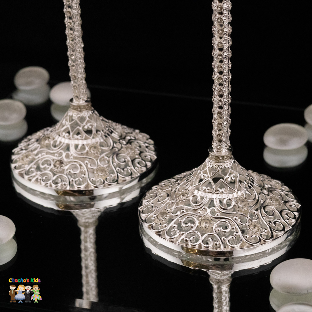 Super Elegant Wedding Wine Cups/ Wedding Flutes Set-Silver-082-Wedding Accessories-Chacho's Kids