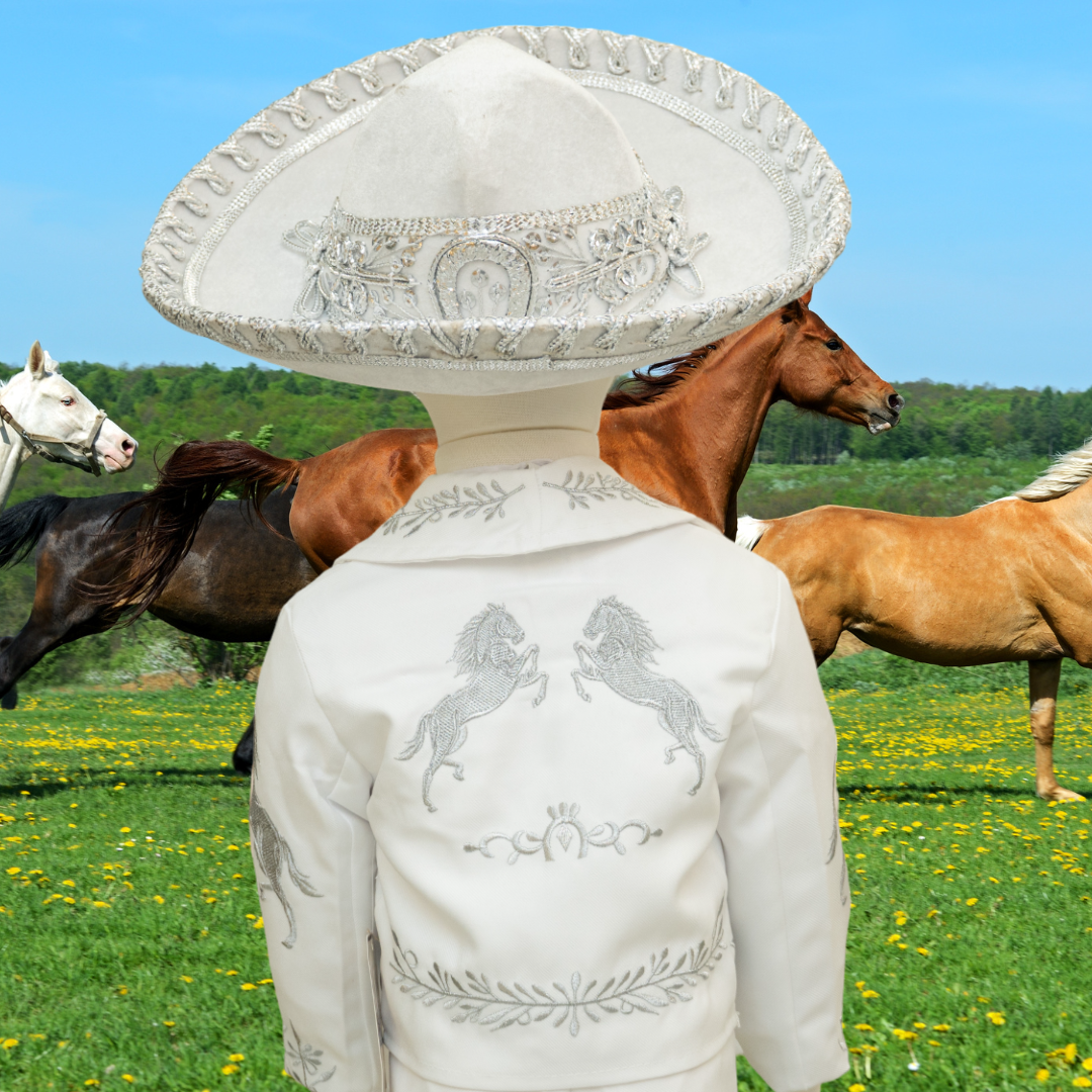 Charro Baptism (6-Piece) (White/Horse/Silver)-Boys-Chacho's Kids
