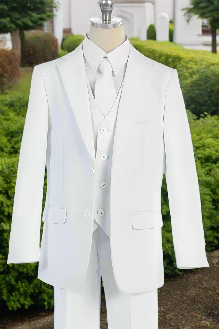 Classic Suit White (BJ4005)-Boys-Chacho's Kids