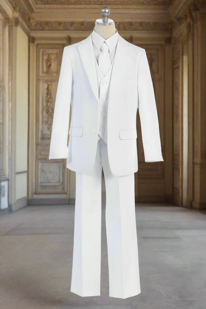 Classic Suit White (BJ4005)-Boys-Chacho's Kids