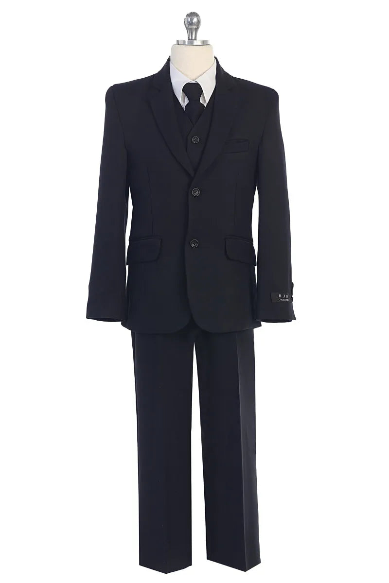 Classic Suit (BJ4005-Husky)-Boys-Black-8-Chacho's Kids