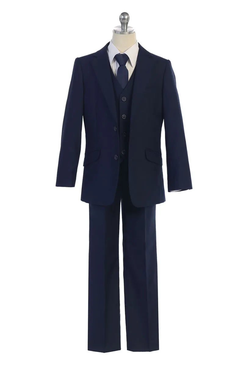 Classic Suit (BJ4005-Husky)-Boys-Navy-8-Chacho's Kids