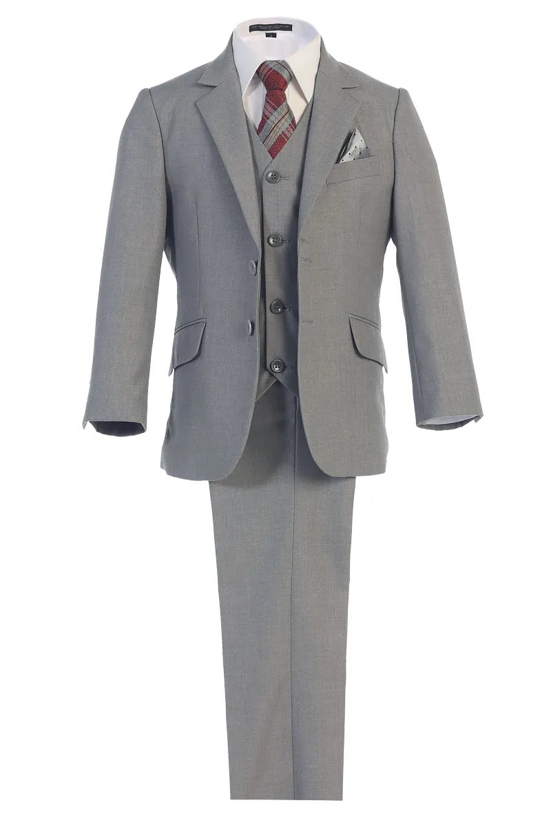 Classic Suit (BJ4005-Husky)-Boys-Gray-8-Chacho's Kids