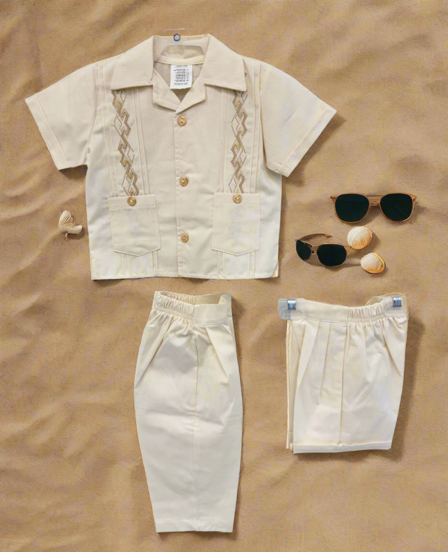 Boys Guayabera Sets (123 Cross)-Boys-Chacho’s Kids