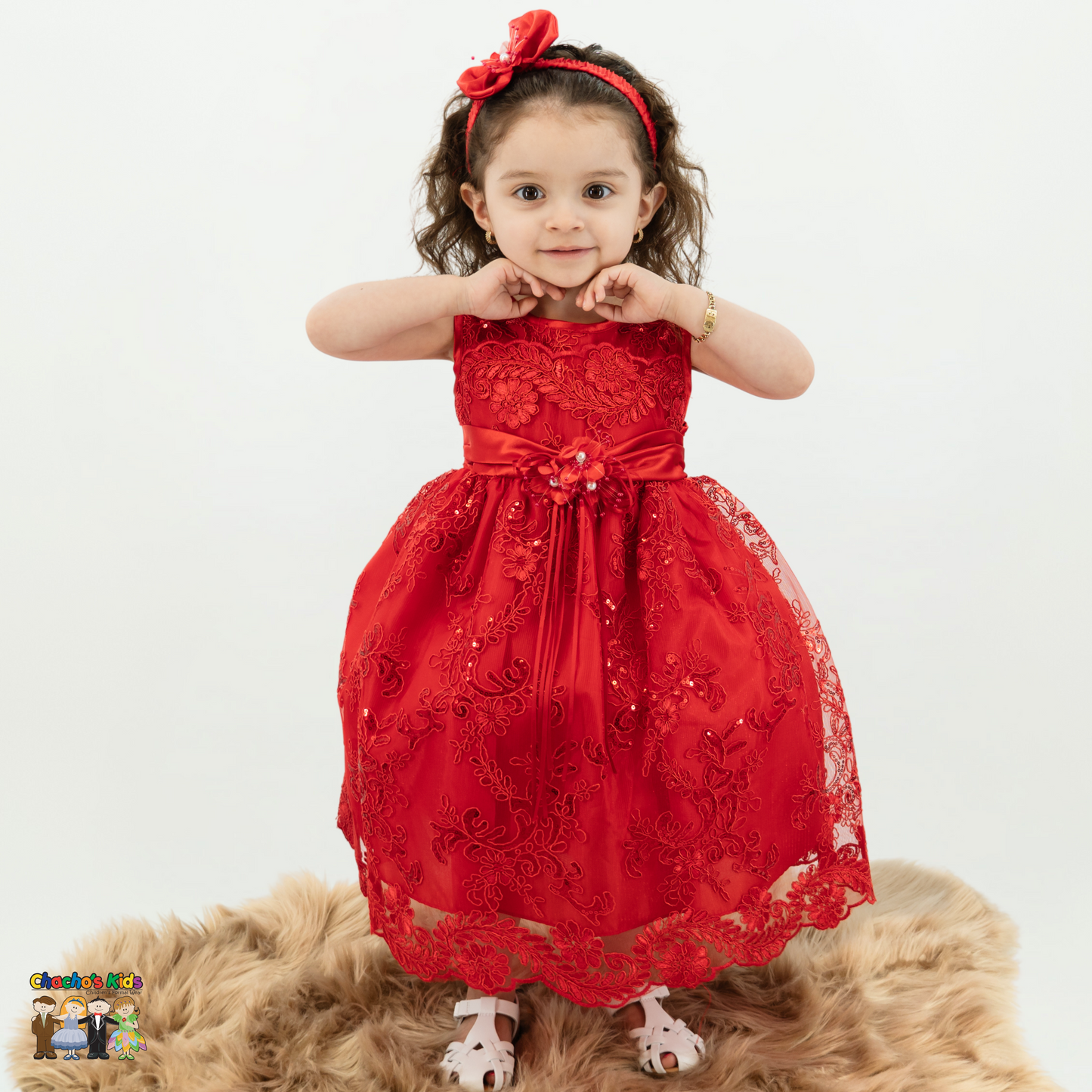 D-1560-Red-Baby-Party-Flower-Girl-Model-Chachos-Kids