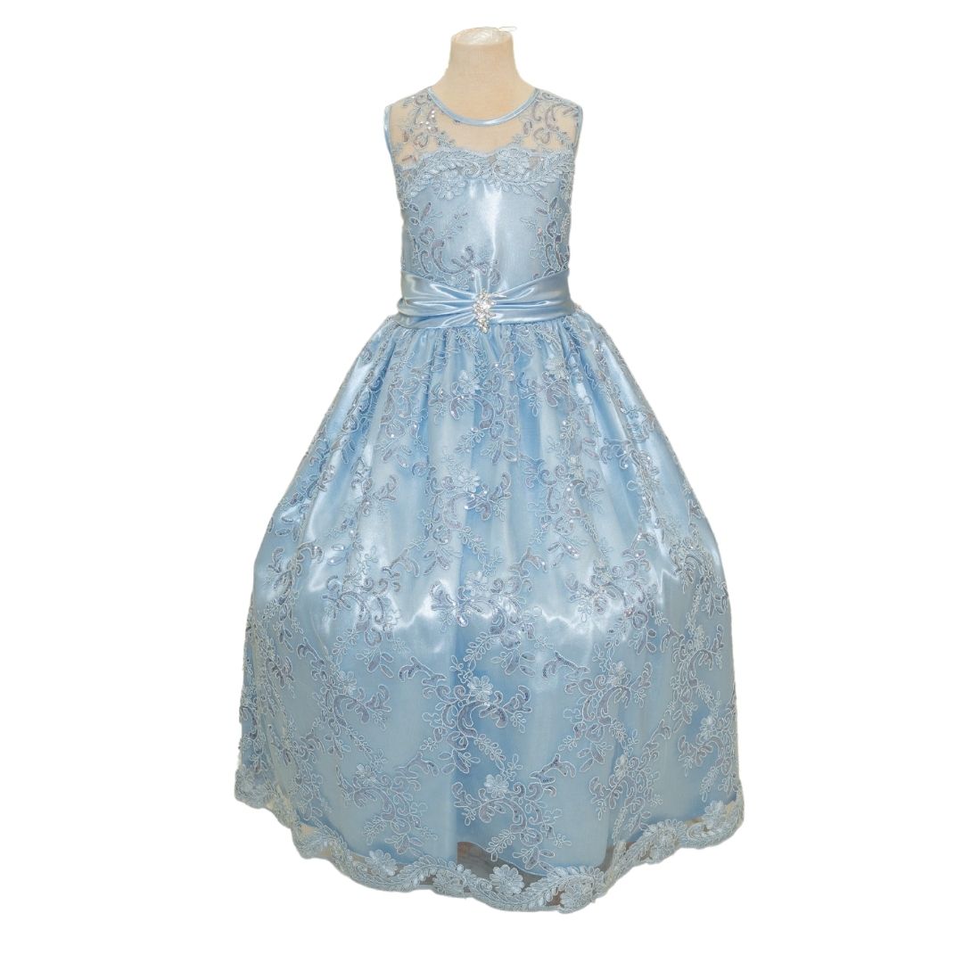 Party/Flower Girl Dress (D1550)-Girls-Baby Blue-2-Chacho's Kids