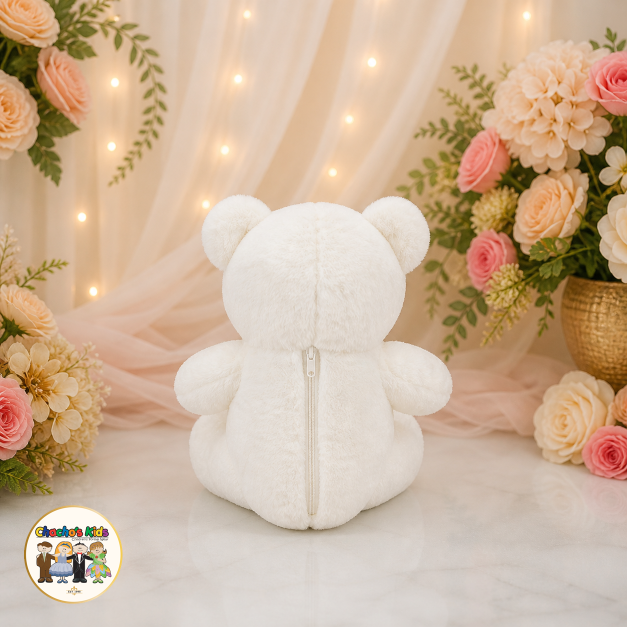 Mini Quince Teddy Bear-(White) 🧸👗