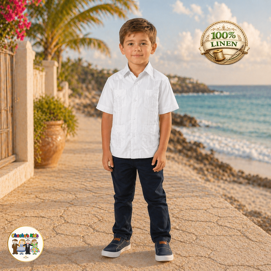 Boys Classic Guayabera 100% Linen