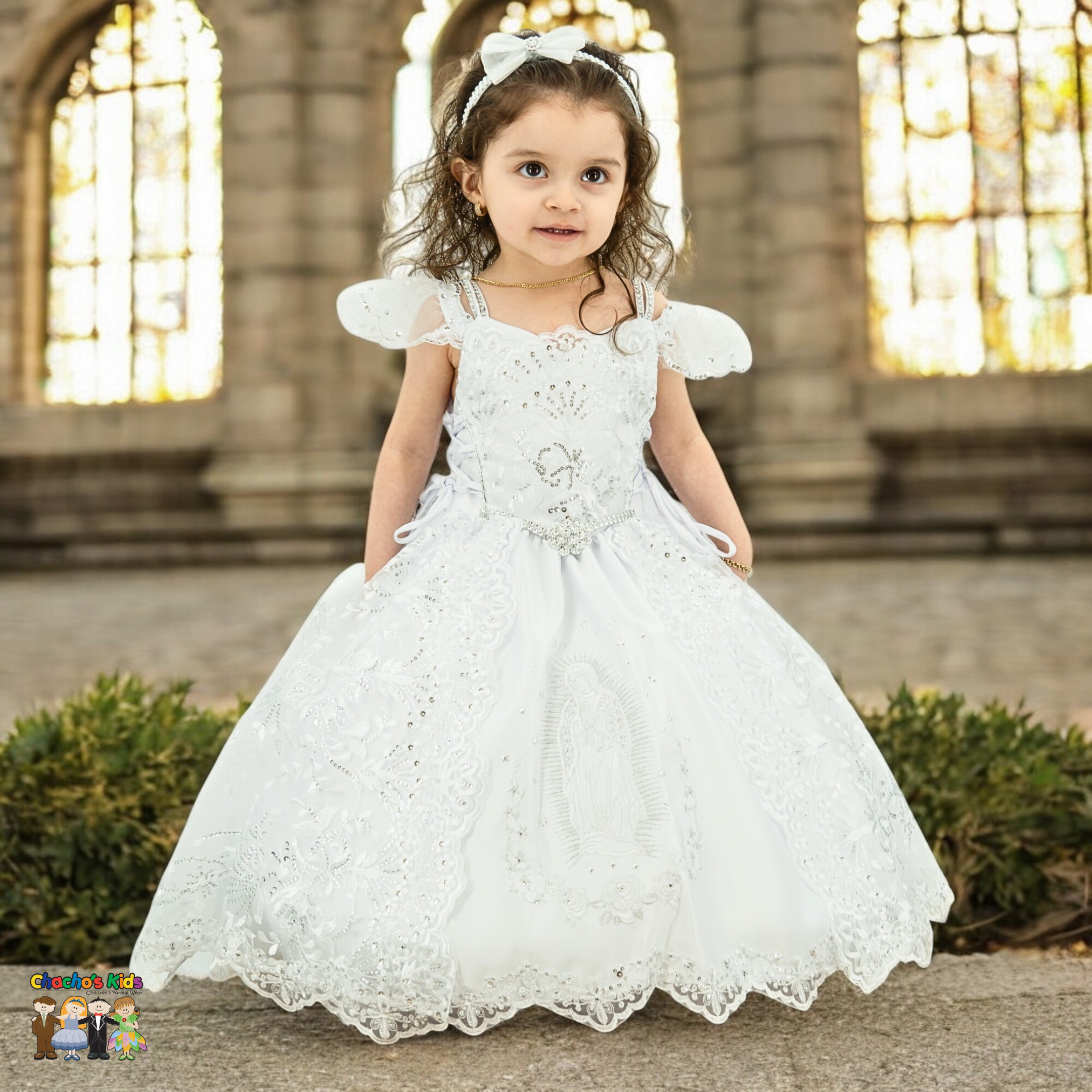 Girls Baptism Dress-White (999) – Chacho's Kids