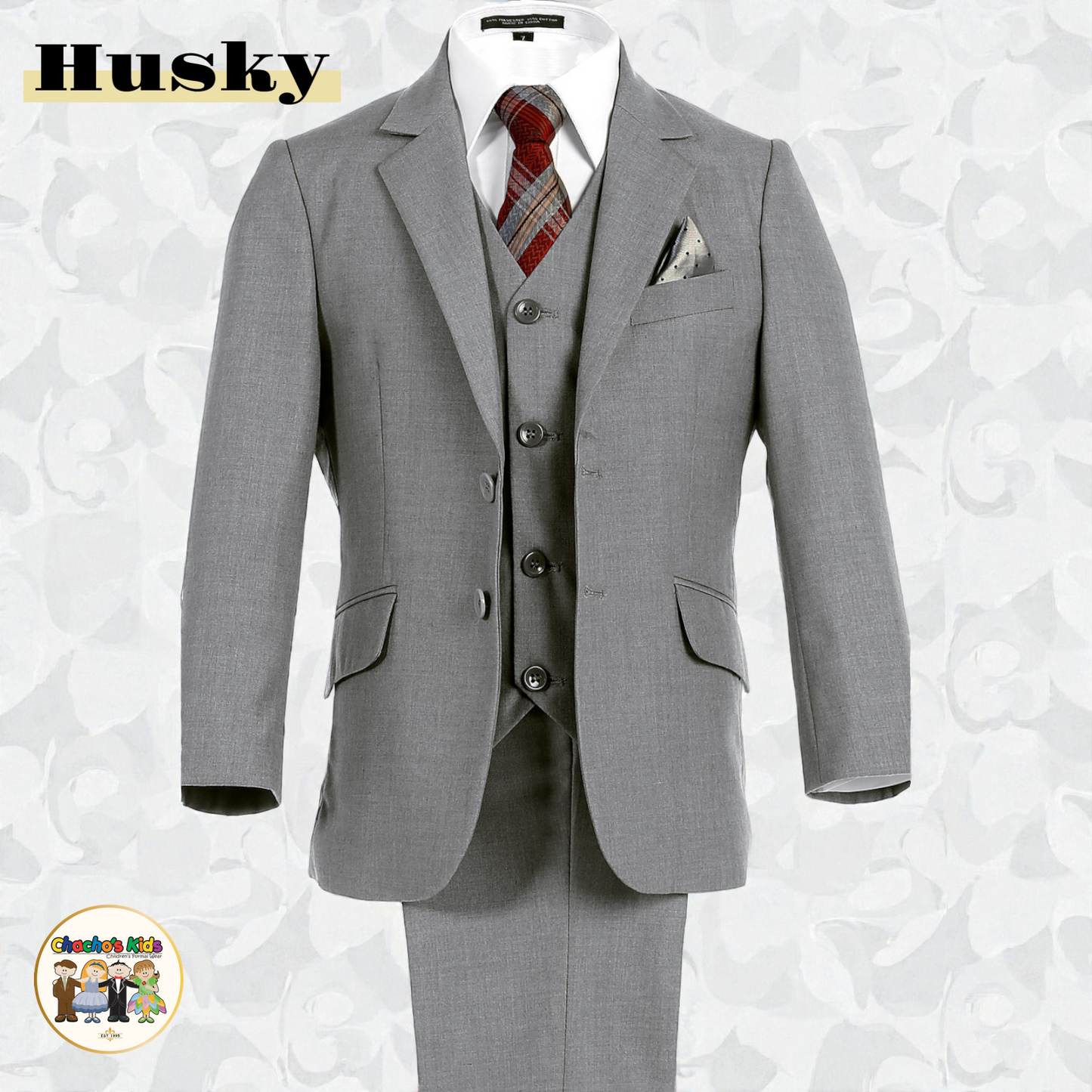 Executive Italian-Cut Boys Husky Suit-Premium (Gray)