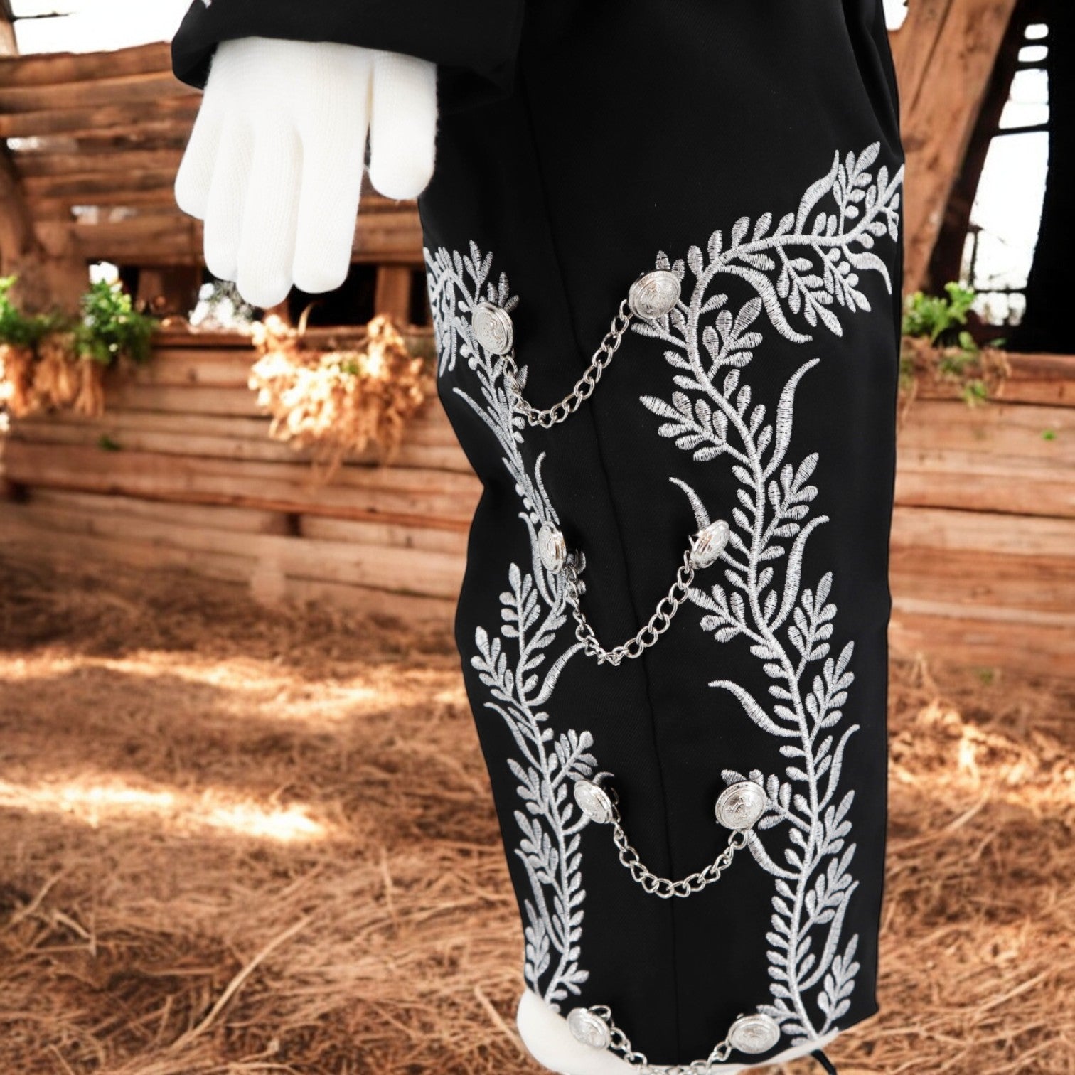 Charro Suit (7-Piece) (Black/Horse/Silver)-Boys-Chacho's Kids