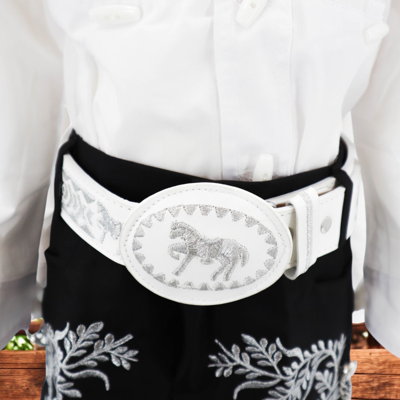 Charro Suit (7-Piece) (Black/Horse/Silver)-Boys-Chacho's Kids