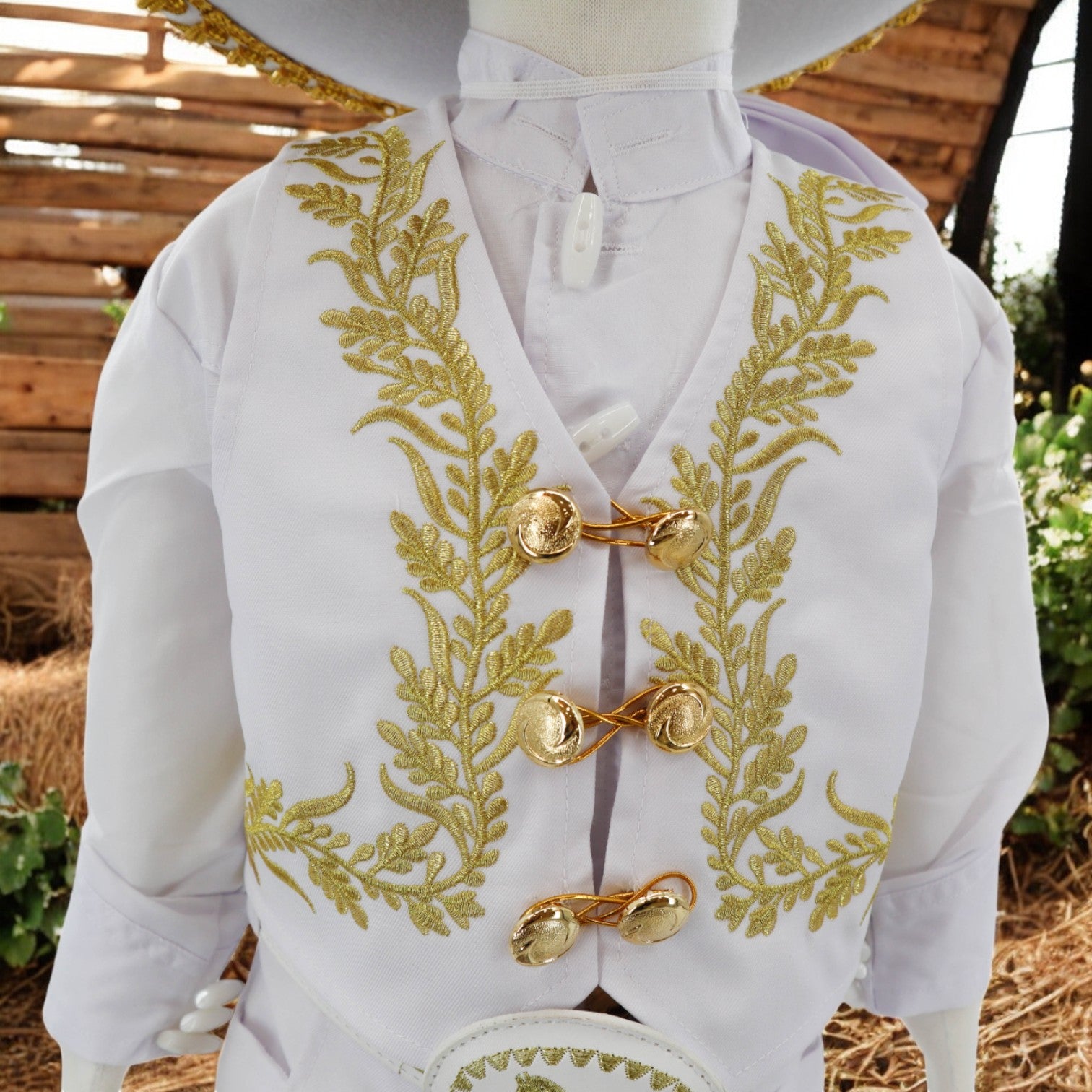 Charro Baptism (7-Piece) (White/Horse/Gold)-Boys-Chacho's Kids