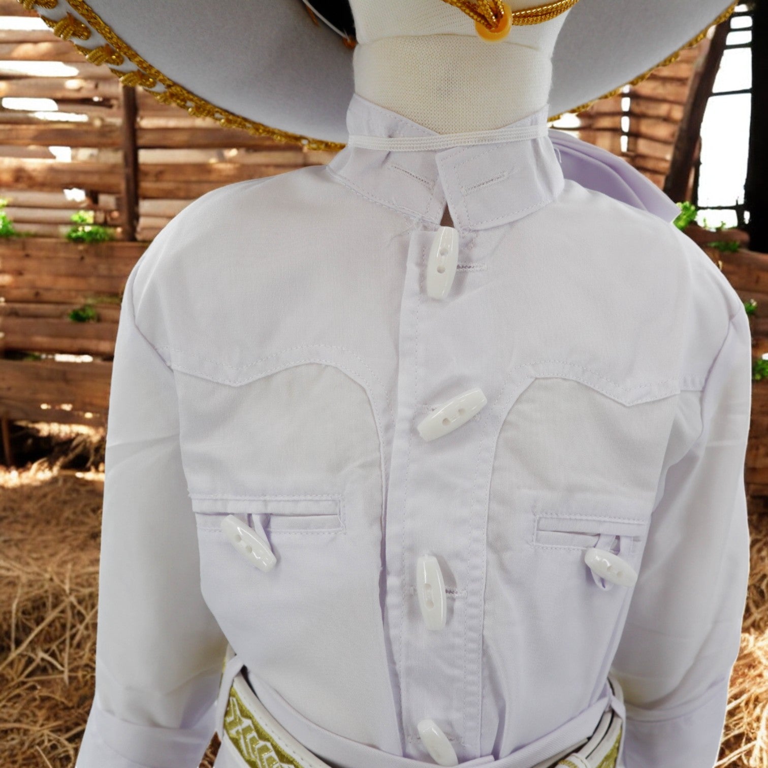 Charro Baptism (7-Piece) (White/Horse/Gold)-Boys-Chacho's Kids