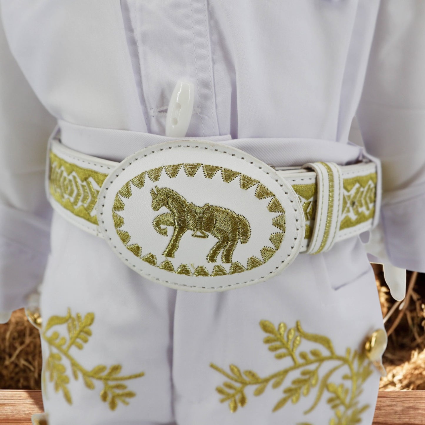 Charro Baptism (7-Piece) (White/Horse/Gold)-Boys-Chacho's Kids