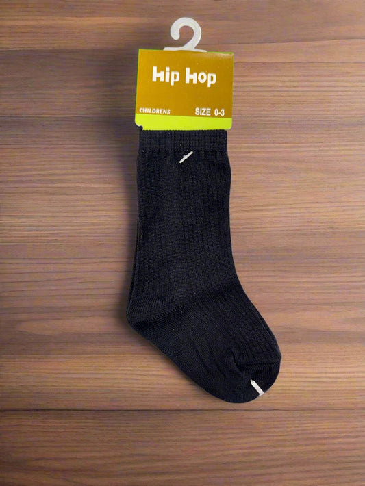 Baby Black Dress Socks (Hip Hop)-Boys-0-3-Chacho’s Kids