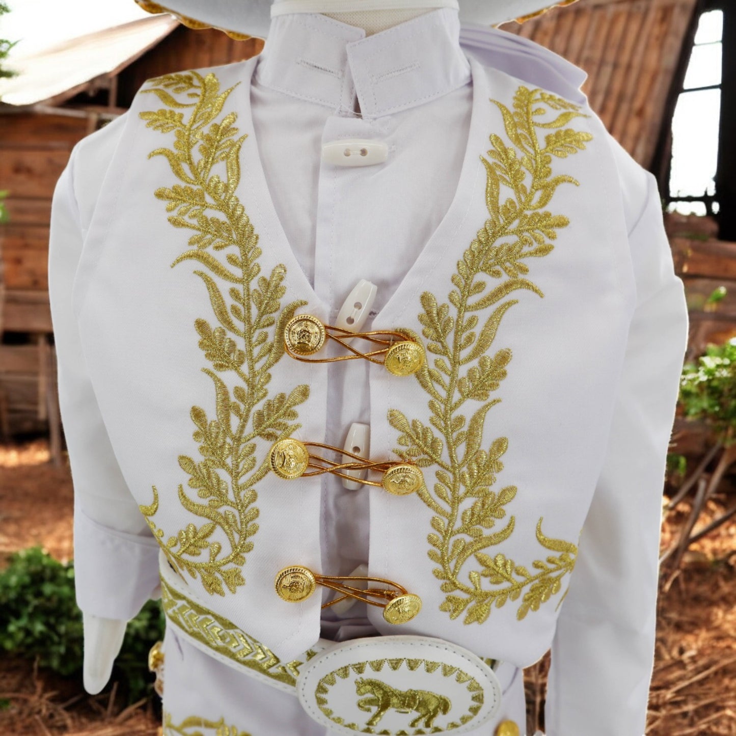 Charro Baptism (7-Piece) (White/Virgin/Gold)-Boys-Chacho's Kids