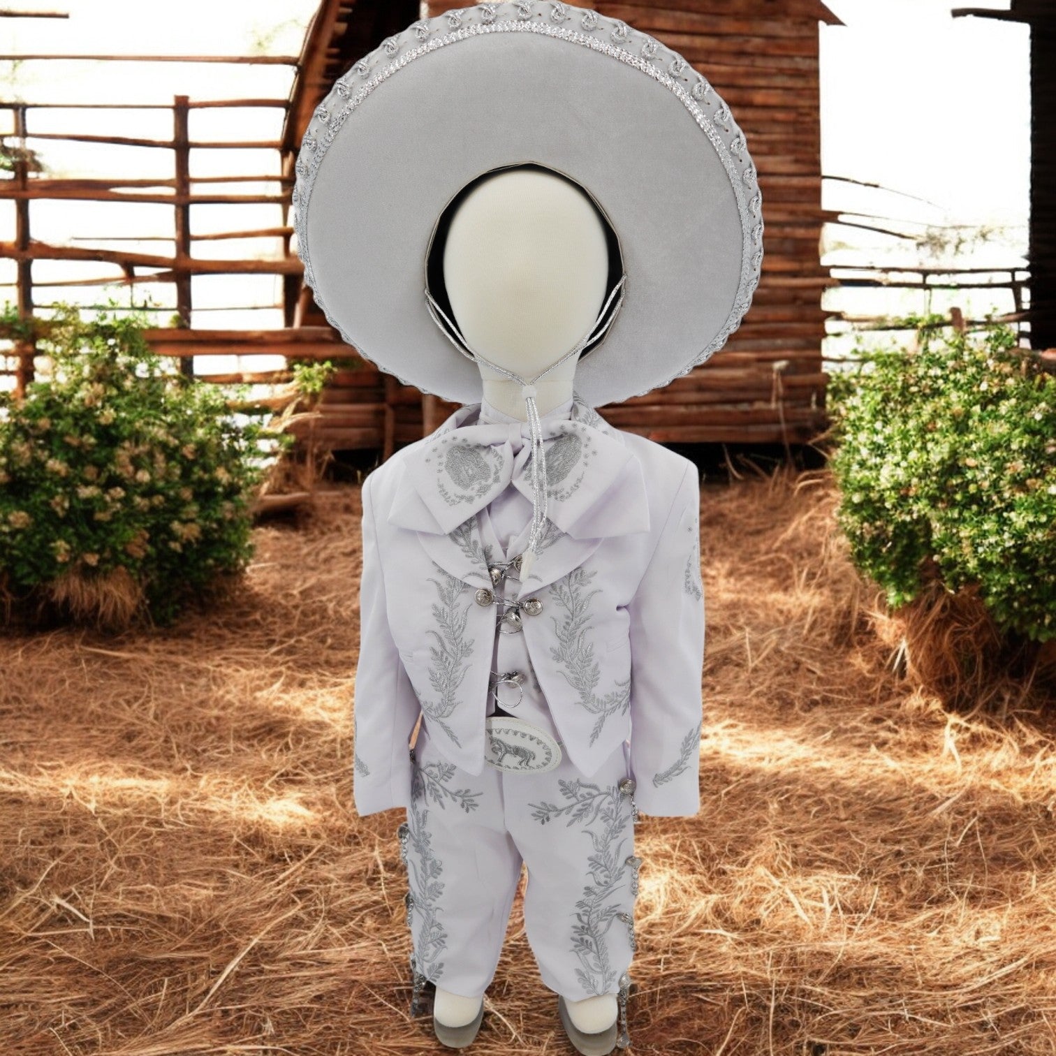 Charro Baptism (7-Piece) (White/Virgin/Silver)-Boys-Chacho's Kids