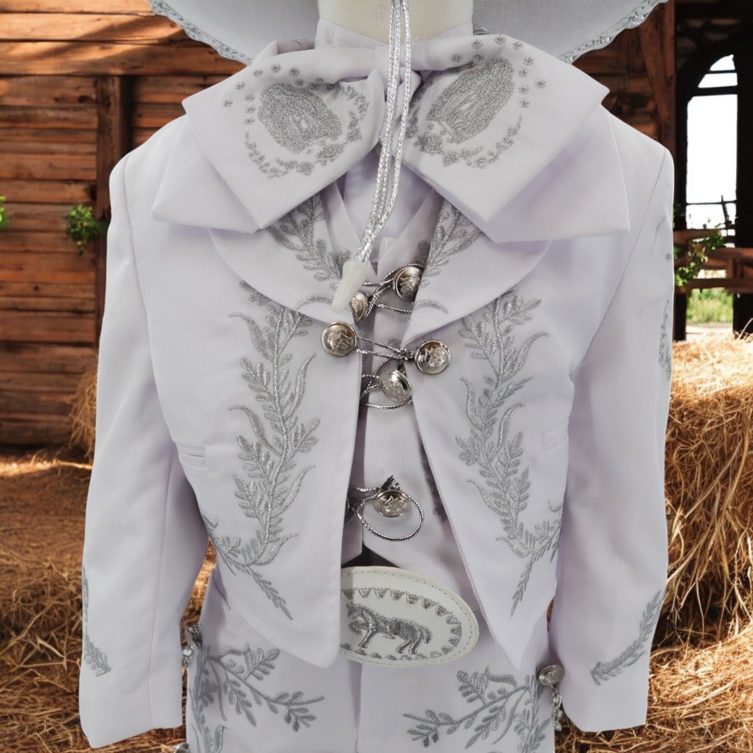 Charro Baptism (7-Piece) (White/Virgin/Silver)-Boys-0-Chacho's Kids