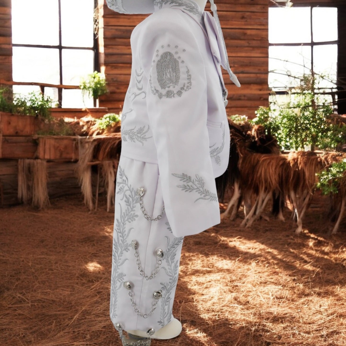 Charro Baptism (7-Piece) (White/Virgin/Silver)-Boys-Chacho's Kids