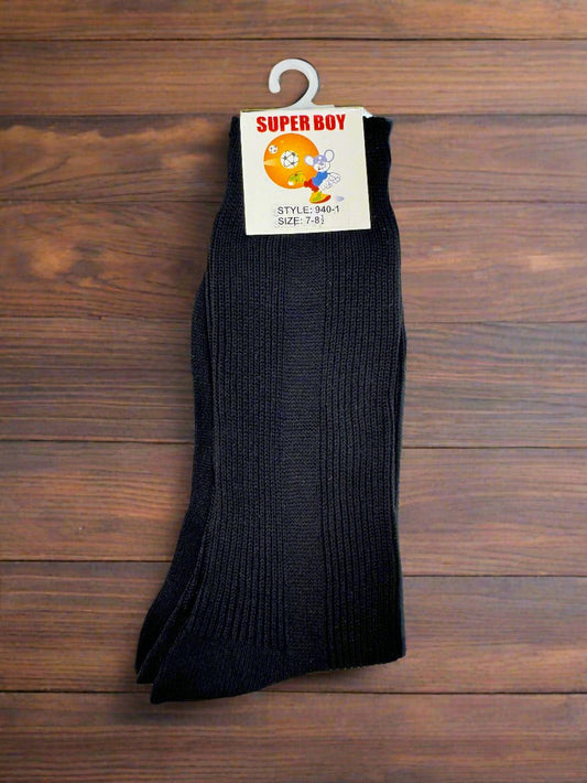 Toddler Dress Socks (Super Boy)-Boys-Black-7-81/2-Chacho’s Kids
