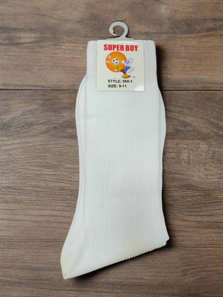 Toddler Dress Socks (Super Boy)-Boys-White-9-11-Chacho’s Kids