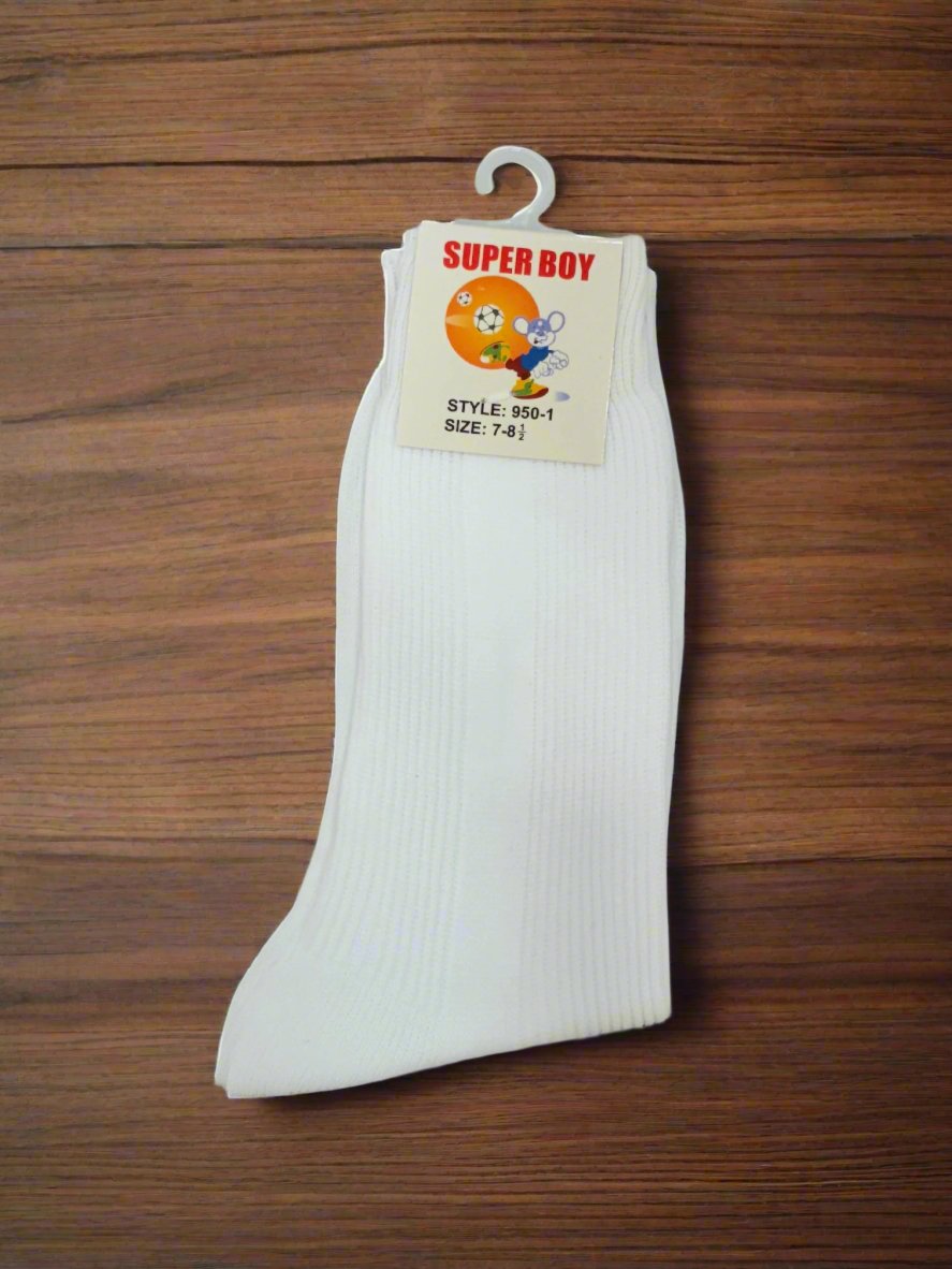 Toddler Dress Socks (Super Boy)-Boys-White-7-81/2-Chacho’s Kids