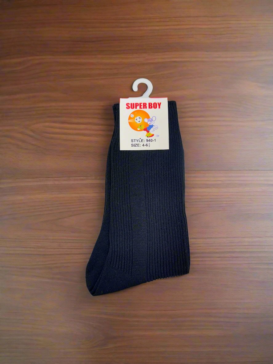 Toddler Dress Socks (Super Boy)-Boys-Black-4-61/2-Chacho’s Kids