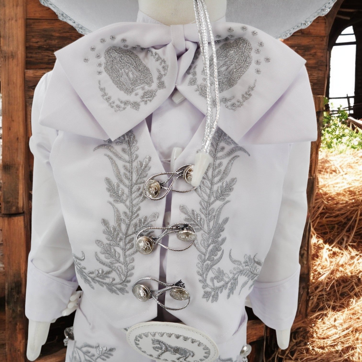 Charro Baptism (7-Piece) (White/Virgin/Silver)-Boys-Chacho's Kids