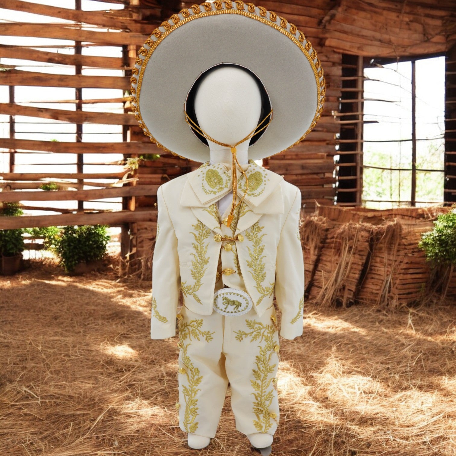Charro Baptism (7-Piece) (Ivory/Virgin/Gold)-Boys-Chacho's Kids