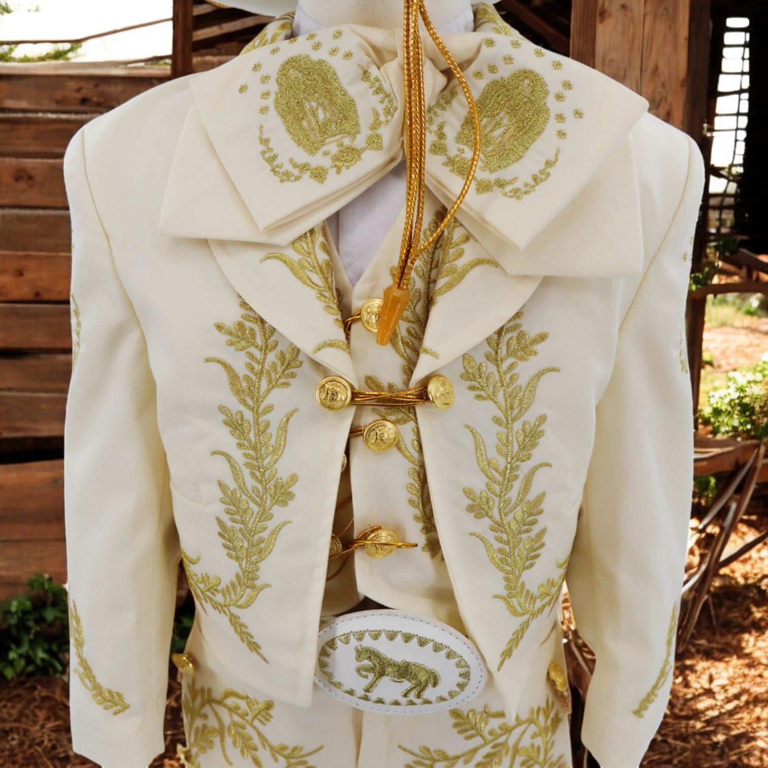 Charro Baptism (7-Piece) (Ivory/Virgin/Gold)-Boys-0-Chacho's Kids