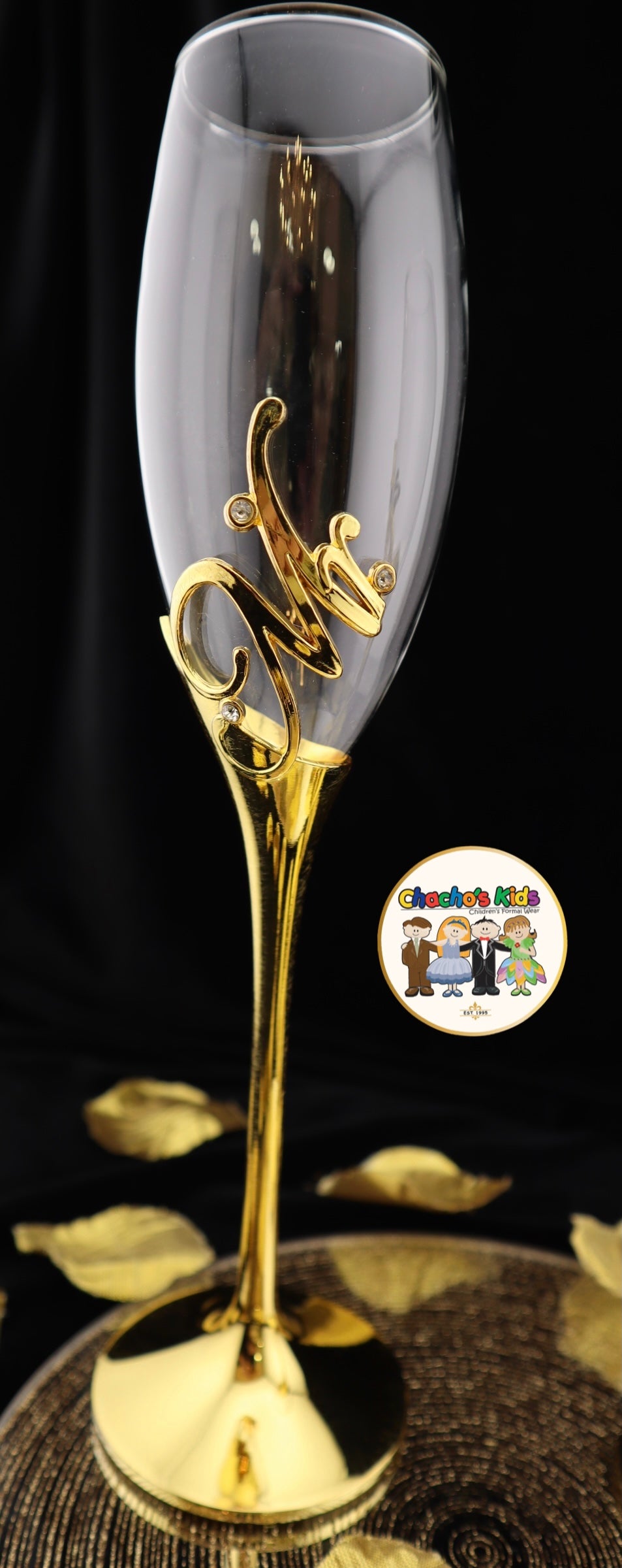 Super Elegant Wedding Wine Cups/ Wedding Flutes Set-Gold-002-Wedding Accessories-Chacho's Kids
