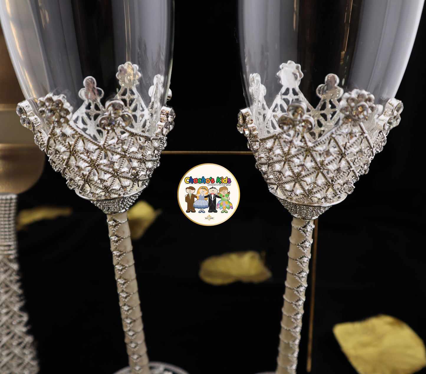 Wedding Flutes & Serving Set-Silver-800