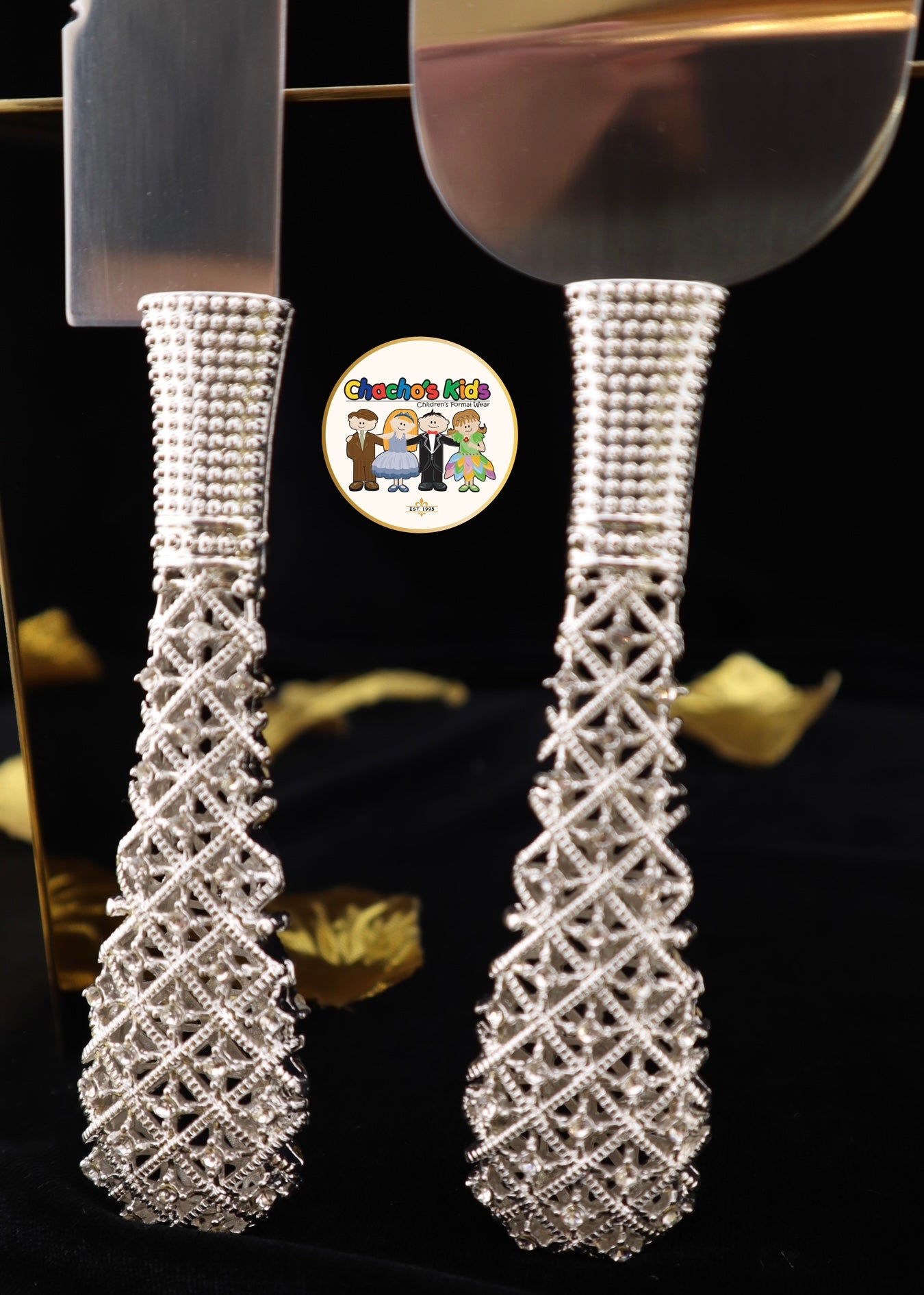 Wedding Flutes & Serving Set-Silver-800