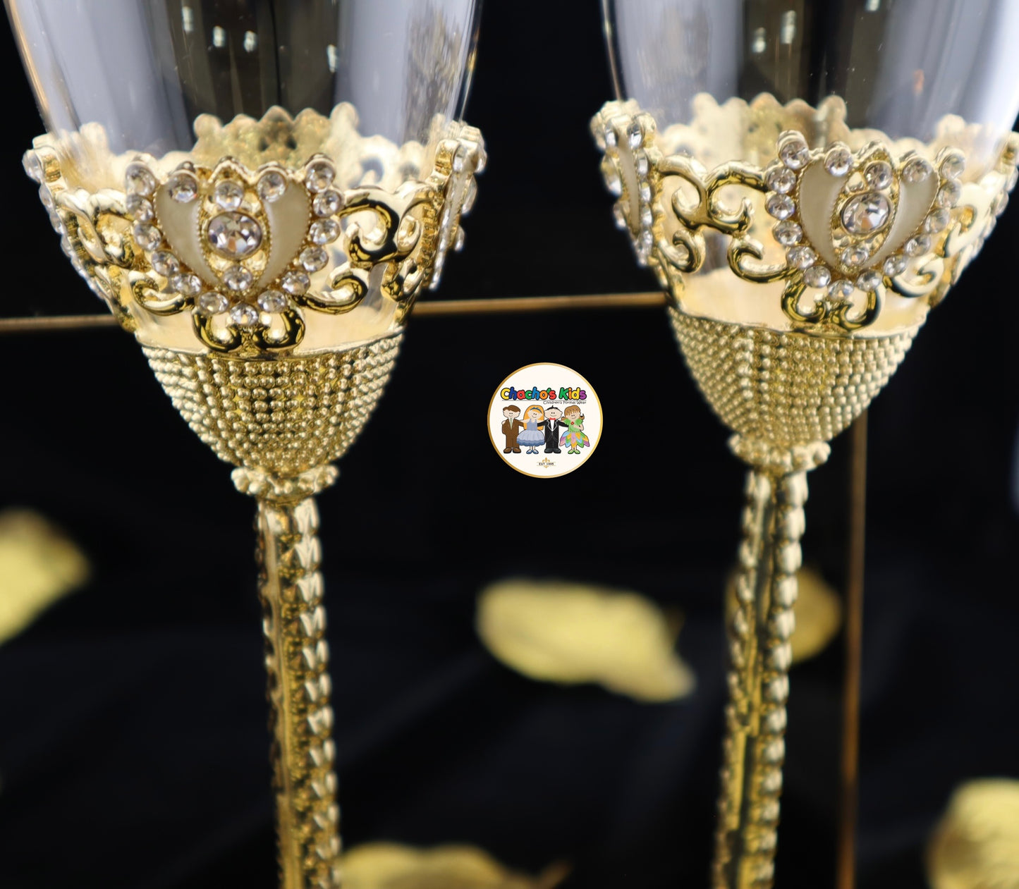 Wedding Flutes & Serving Set-Gold-807