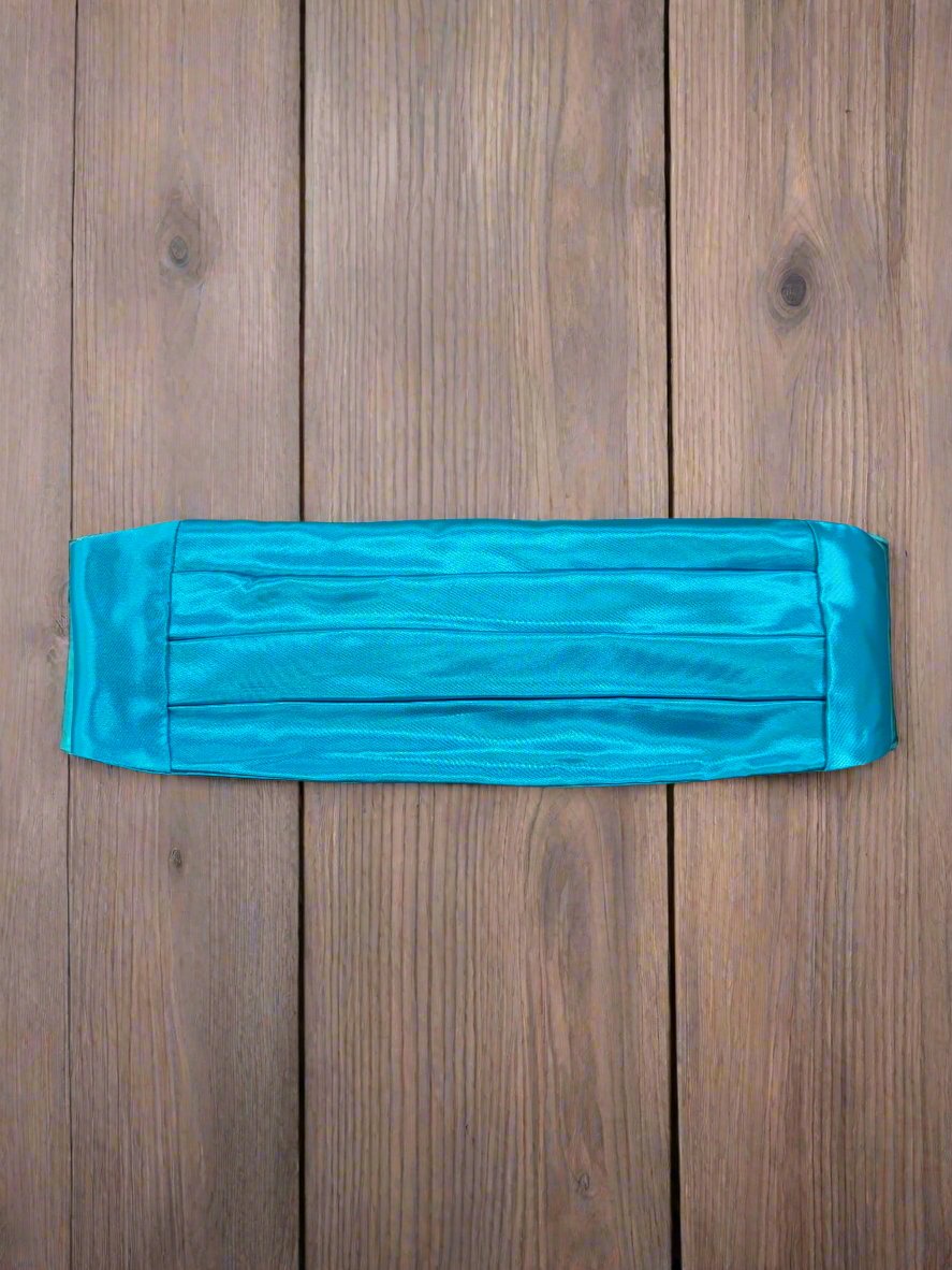 Satin Cummerbund (Aqua Blue)-Boys-Chacho’s Kids