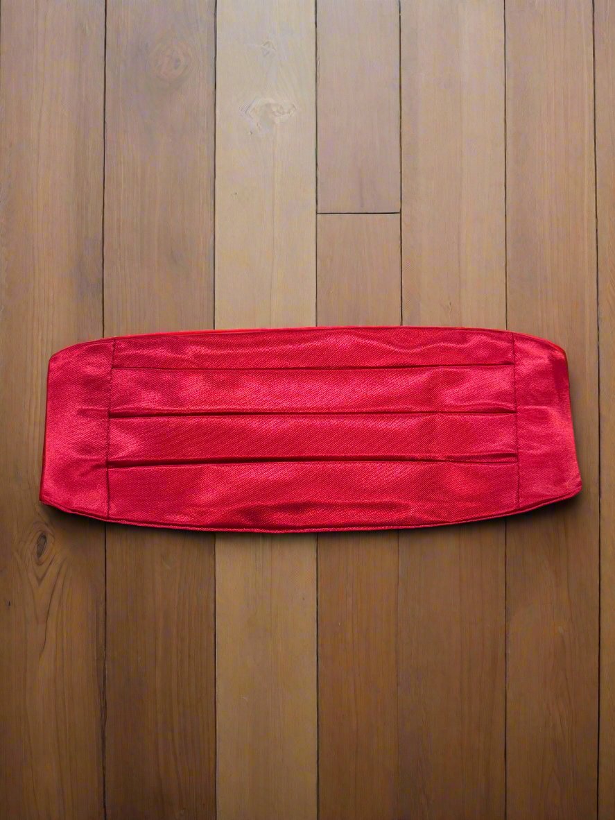 Satin Cummerbund (Apple Red)-Boys-Chacho’s Kids