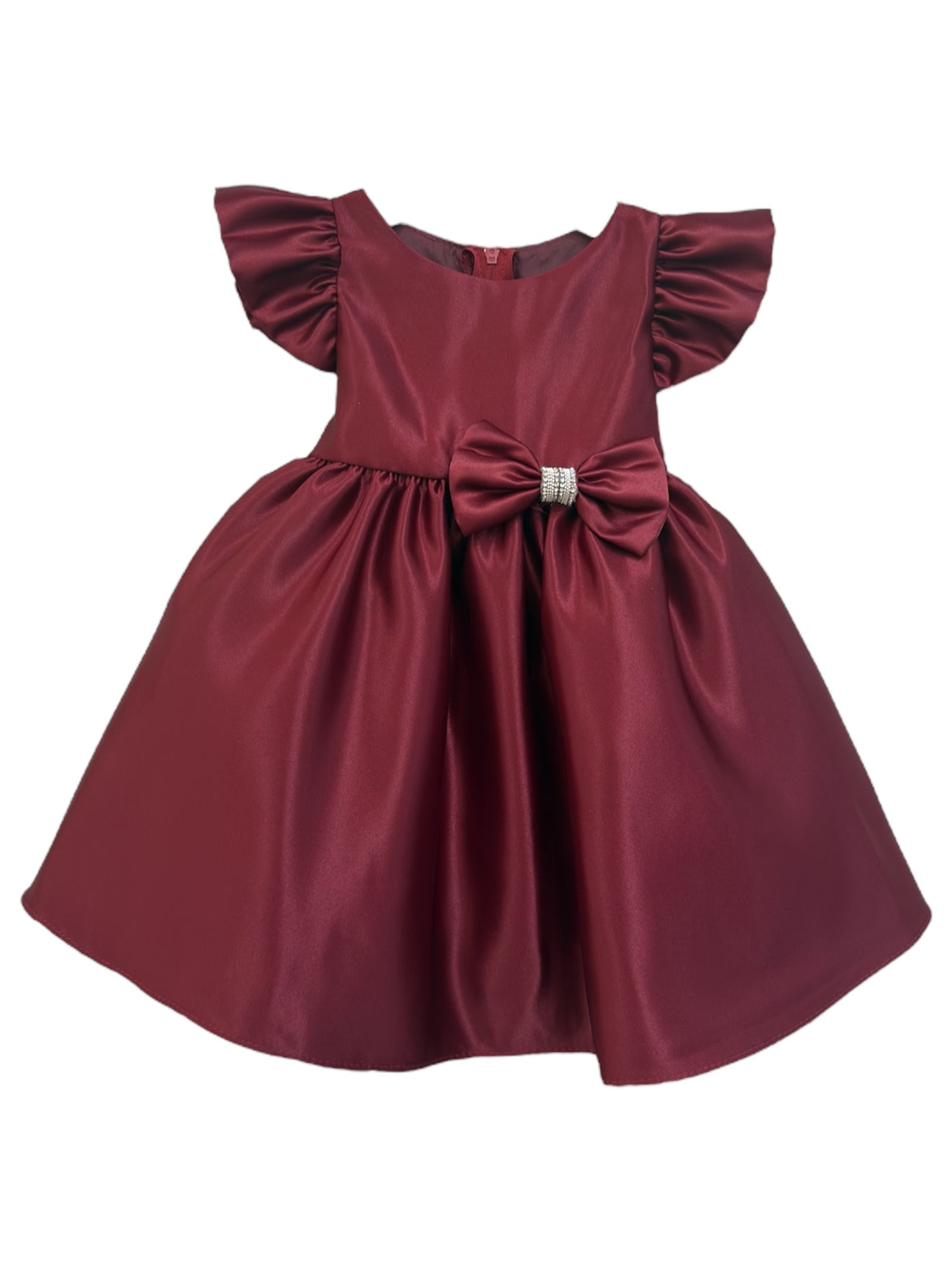 Baby Party / Flower Girl Dress (B263)-Girls-Burgundy-6M-Chacho's-Kids